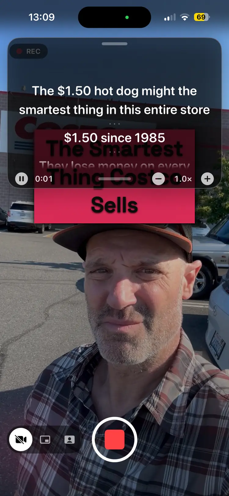 Recording a vertical video with the Flow2 teleprompter on iPhone